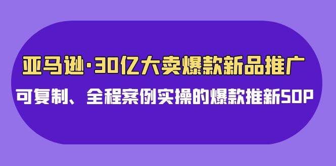 亚马逊30亿·大卖爆款新品推广，可复制、全程案例实操的爆款推新SOP-66免费源码网