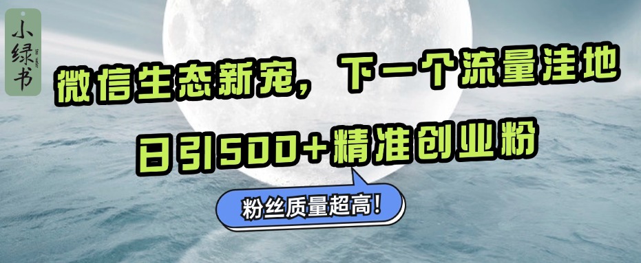 微信生态新宠小绿书：下一个流量洼地，粉丝质量超高，日引500+精准创业粉，-66免费源码网