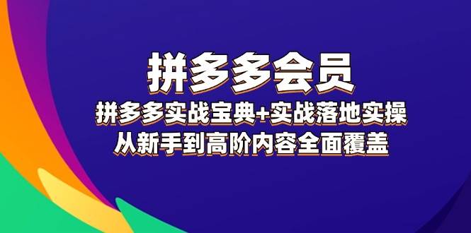 拼多多 会员，拼多多实战宝典+实战落地实操，从新手到高阶内容全面覆盖-66免费源码网